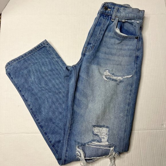 Cello Women's 1 Super High Rise Dad Jeans Button Fly Distressed Denim Y2K Excell - Picture 4 of 15